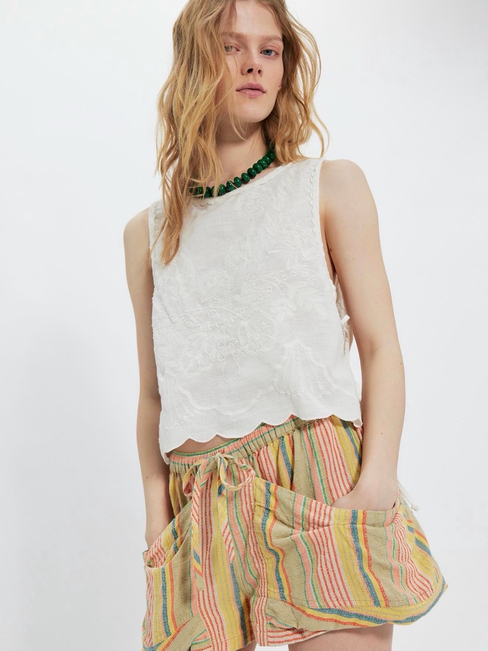 Free people good fortune stripe shorts
